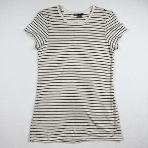 Vince Striped T-Shirt Women's Medium Gray Black Minimalist Quiet Luxury Capsule